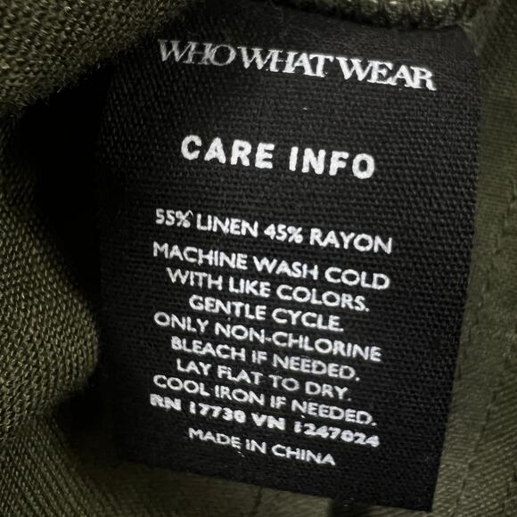 Who What Wear Linen Blend Army Green Utility Cargo Jacket Cinched Waist Sz M - Picture 9 of 9